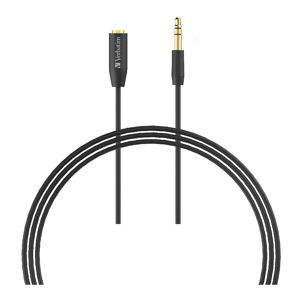 Verbatim 3.5mm Aux Audio Extension Cable 3m - Black Verbatim 3.5mm Aux Audio Extension Cable 3m - Black